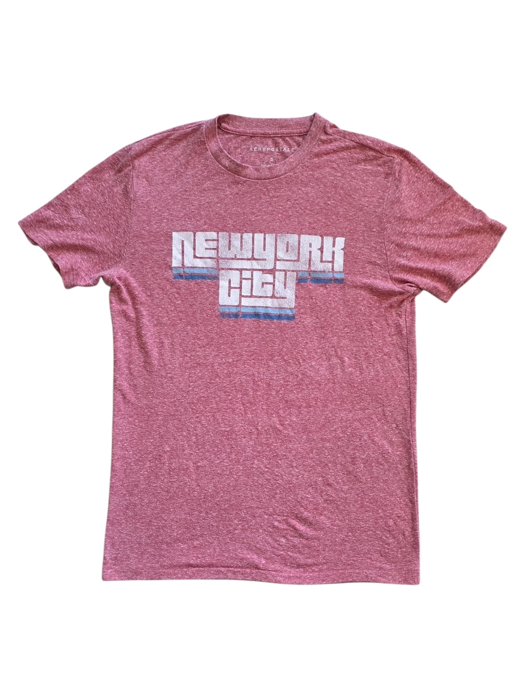Aeropostale Small Heather Red New York City Casual Vintage Vibe Tee Shirt y2k